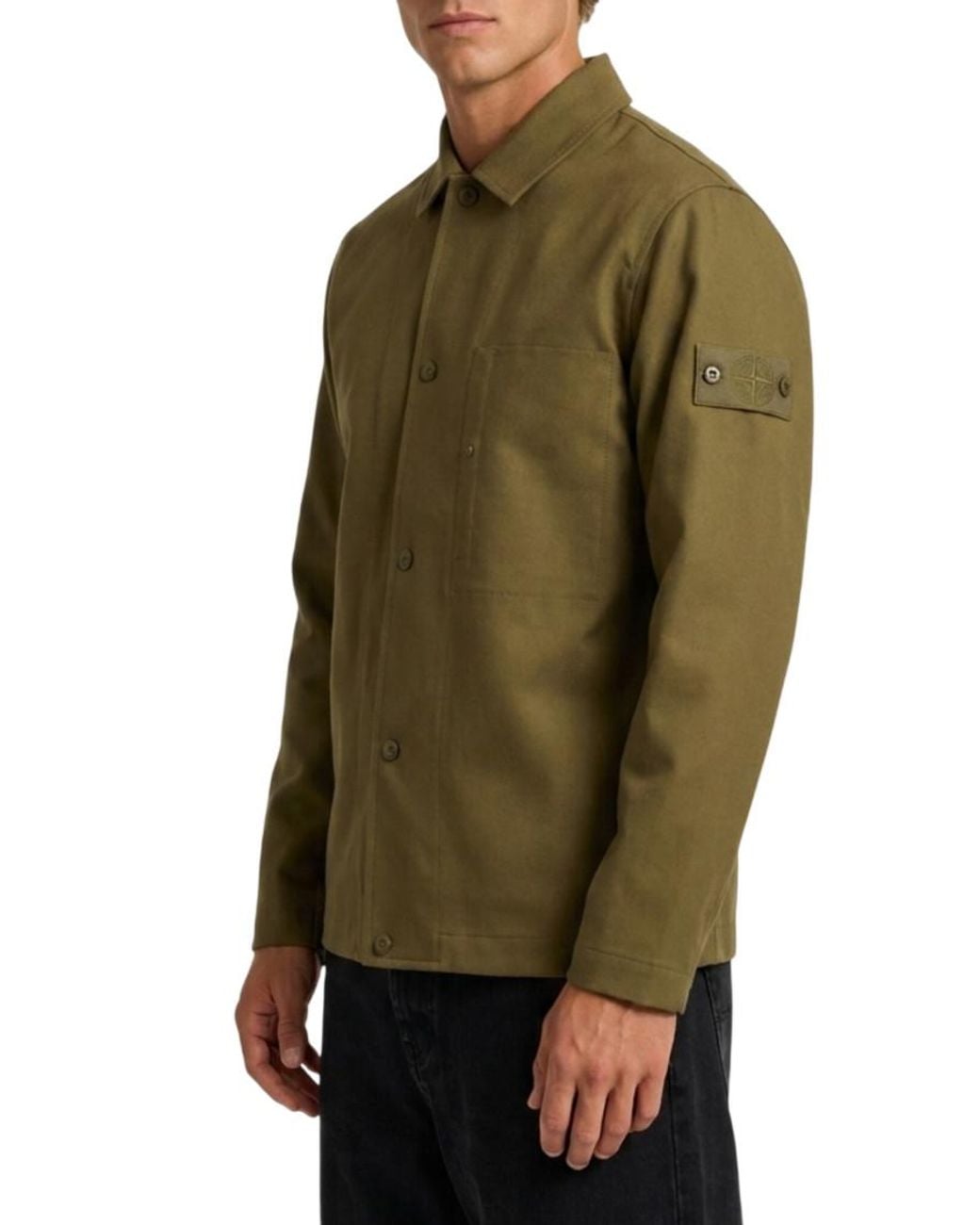 Stone Island Green Regular Overshirt for men