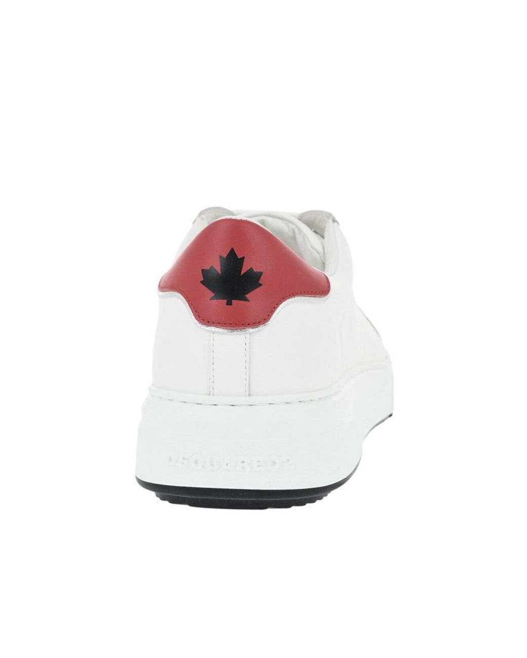 DSquared² White Leather Low-Top Sneakers for men