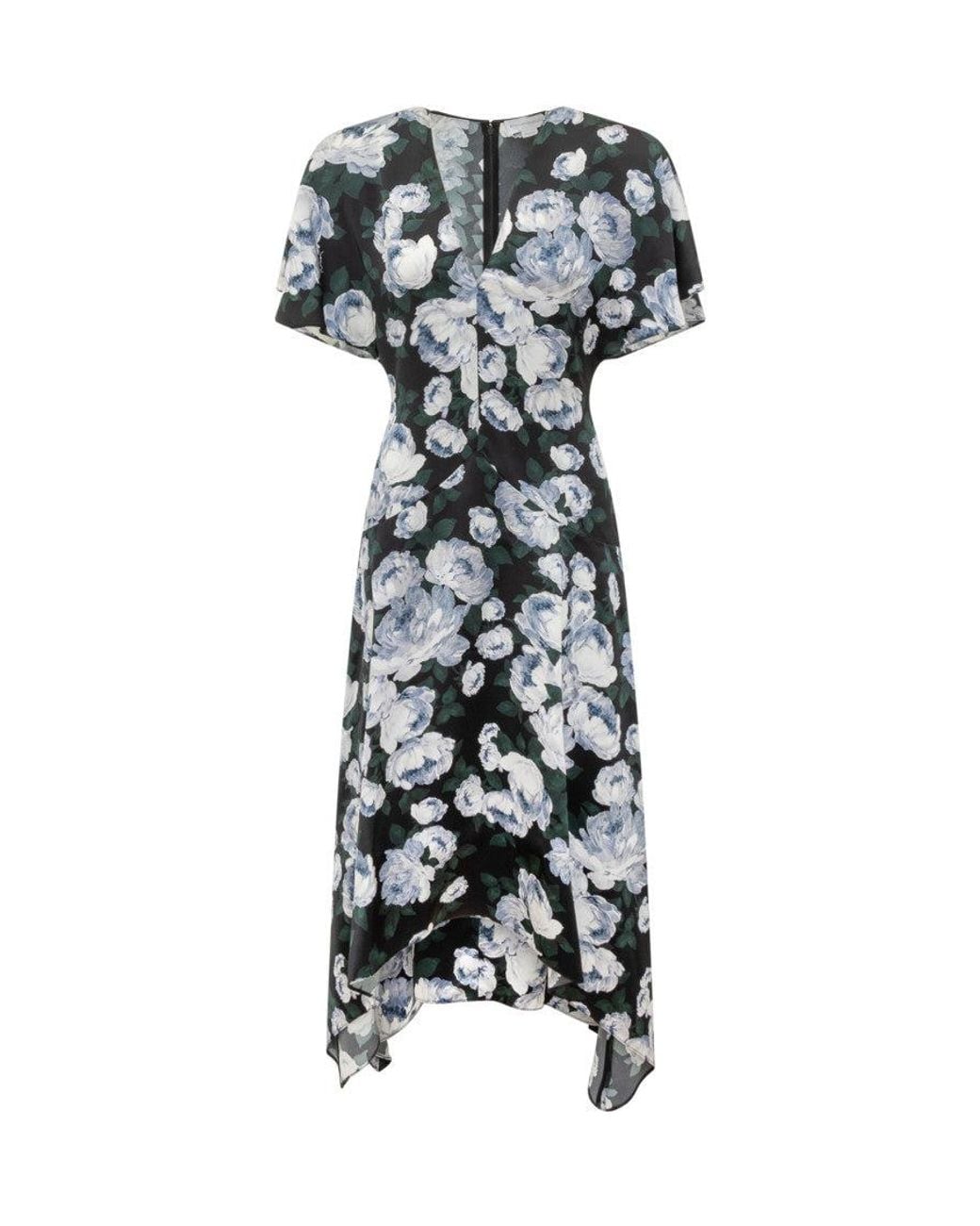 Stella McCartney White Floral V Neck Midi Dress