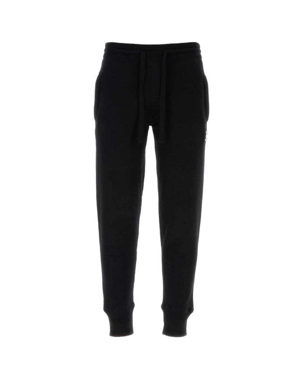 Dolce & Gabbana Black Wool Blend Joggers for men