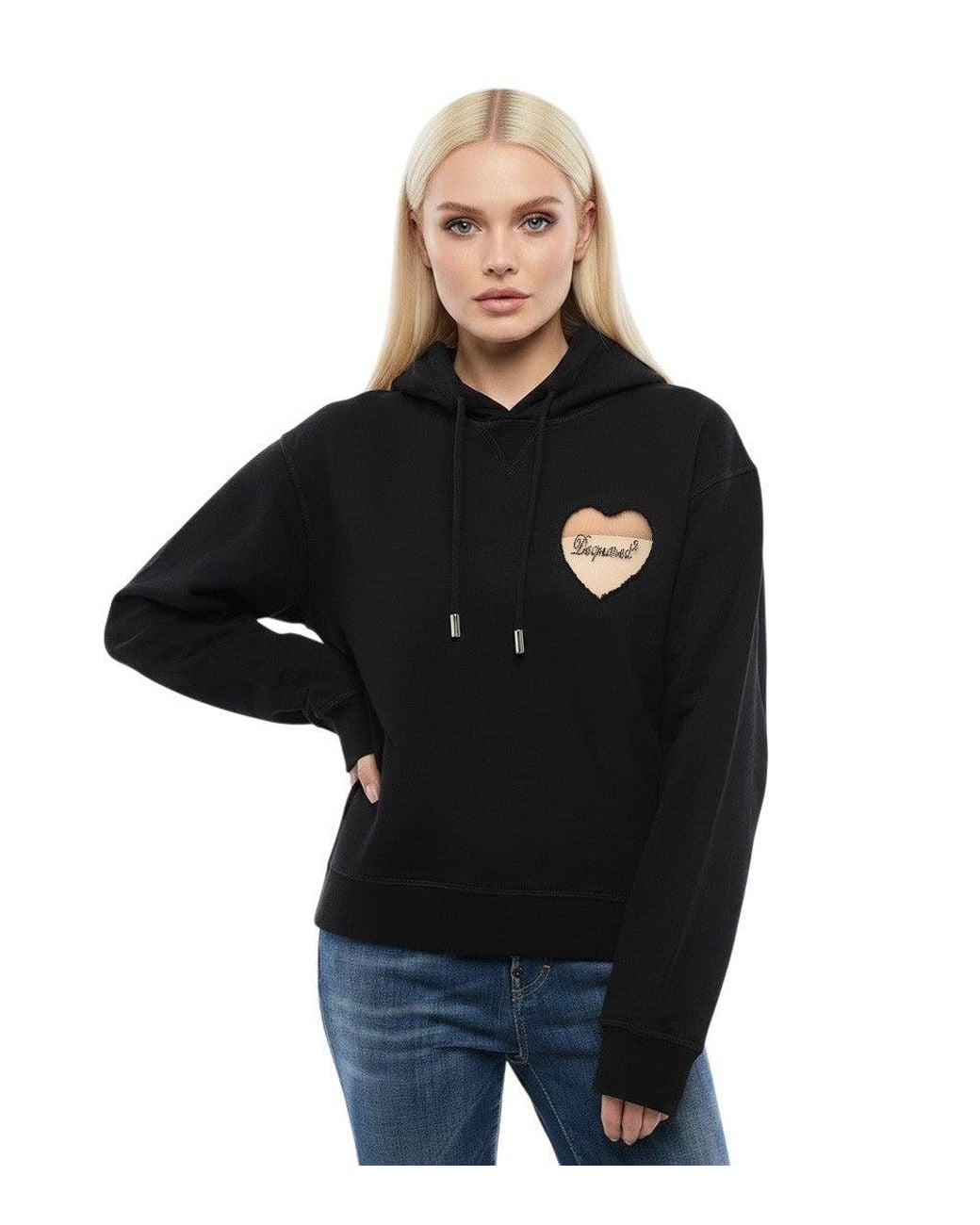 DSquared² Black Embellished Hood Sweatshirt