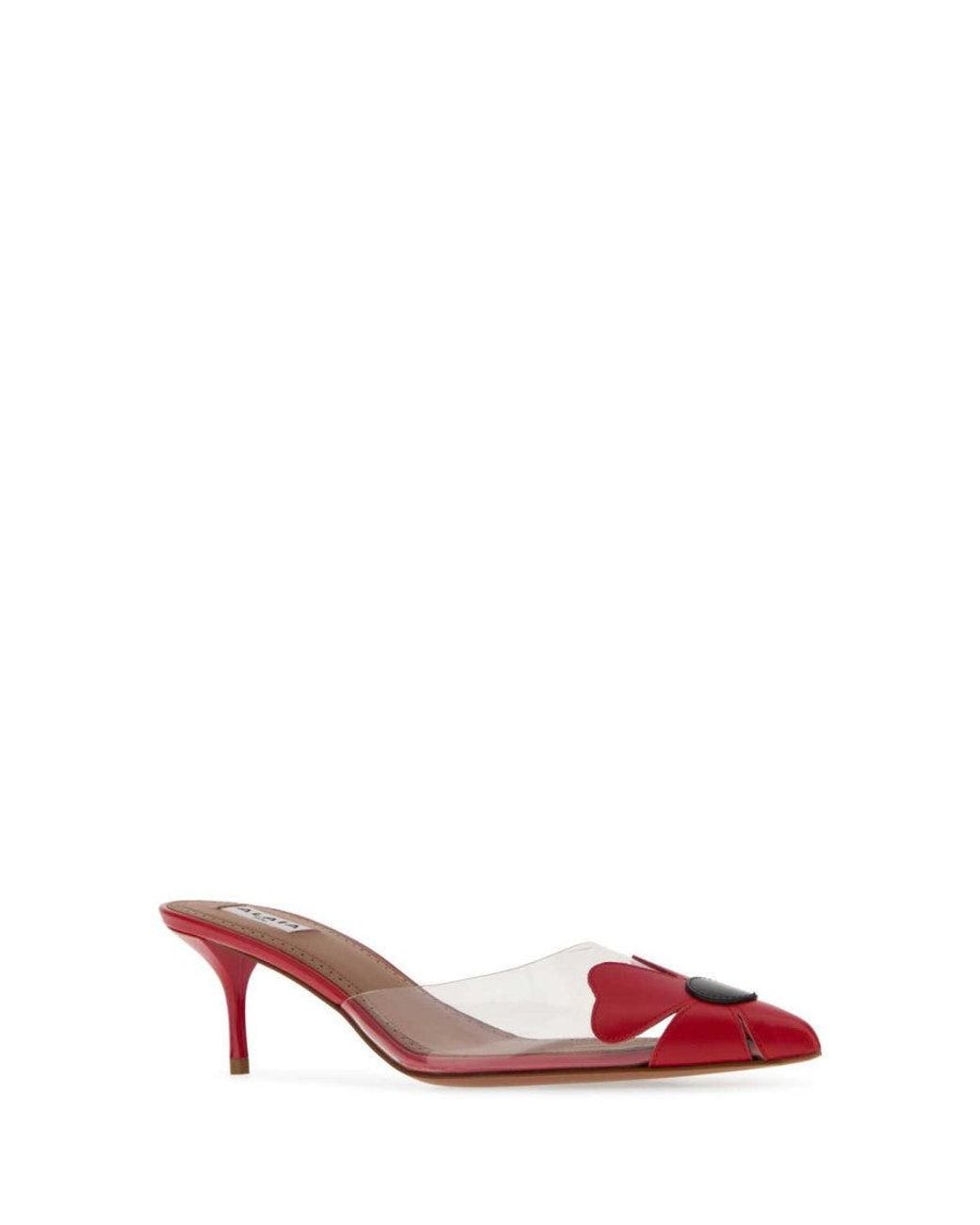 Alaïa Pink Pointed-Toe Bloom Mules