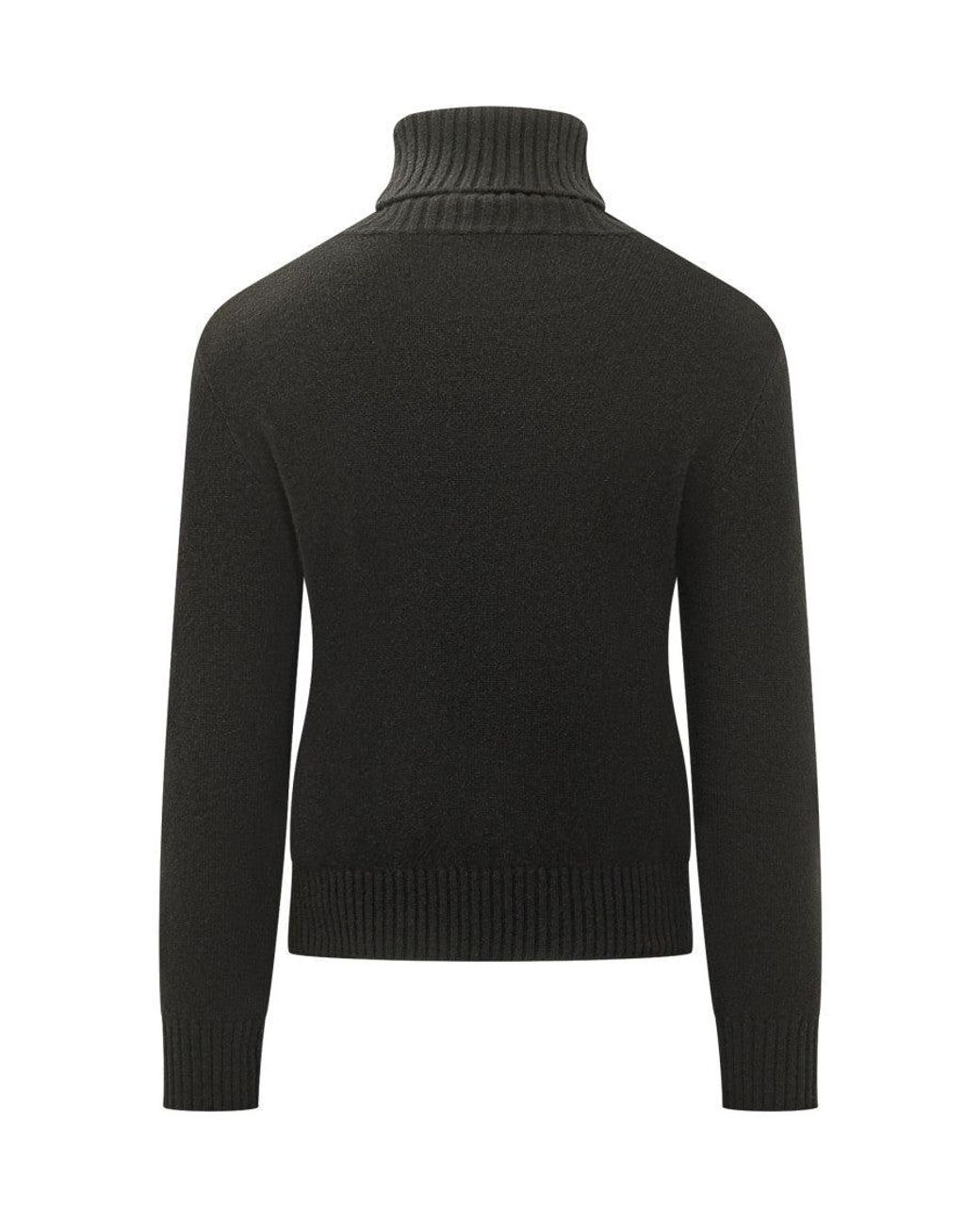 AMI Black Turtle Neck Sweater for men