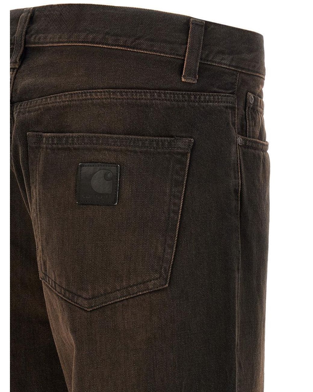 Carhartt Brown Regular Mid Rise Jeans for men
