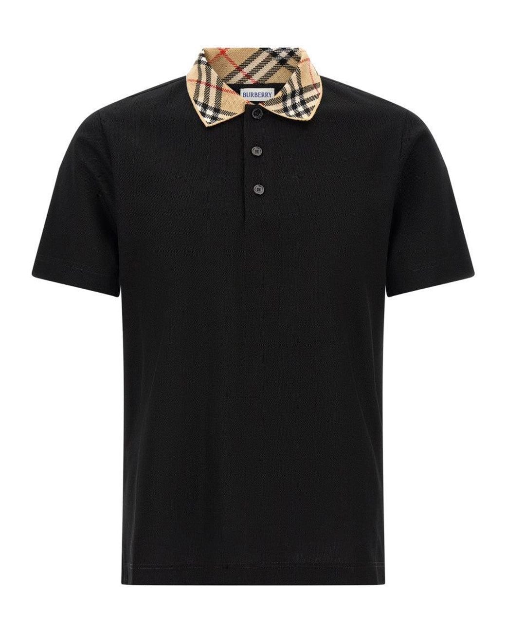 Burberry Black Regular Textured Polo for men