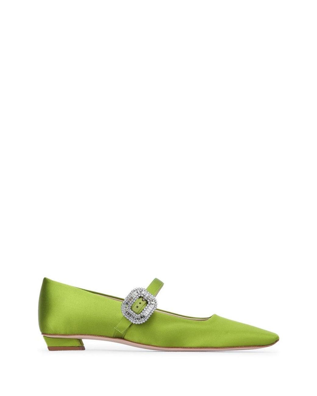 Roger Vivier Green Roger Vivier Strass Flat