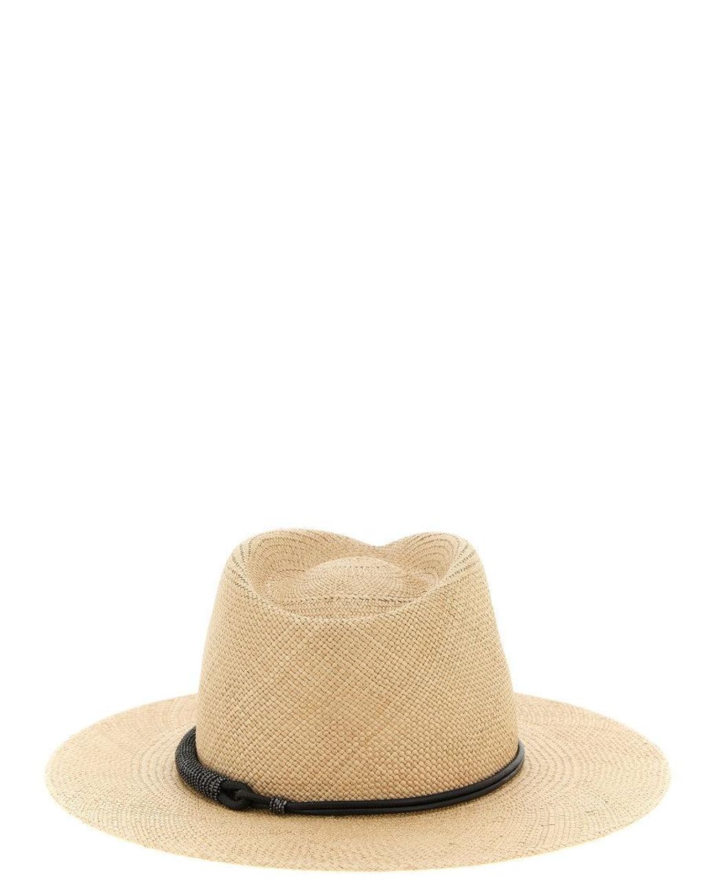 Brunello Cucinelli Natural Woven Raffia Fedora