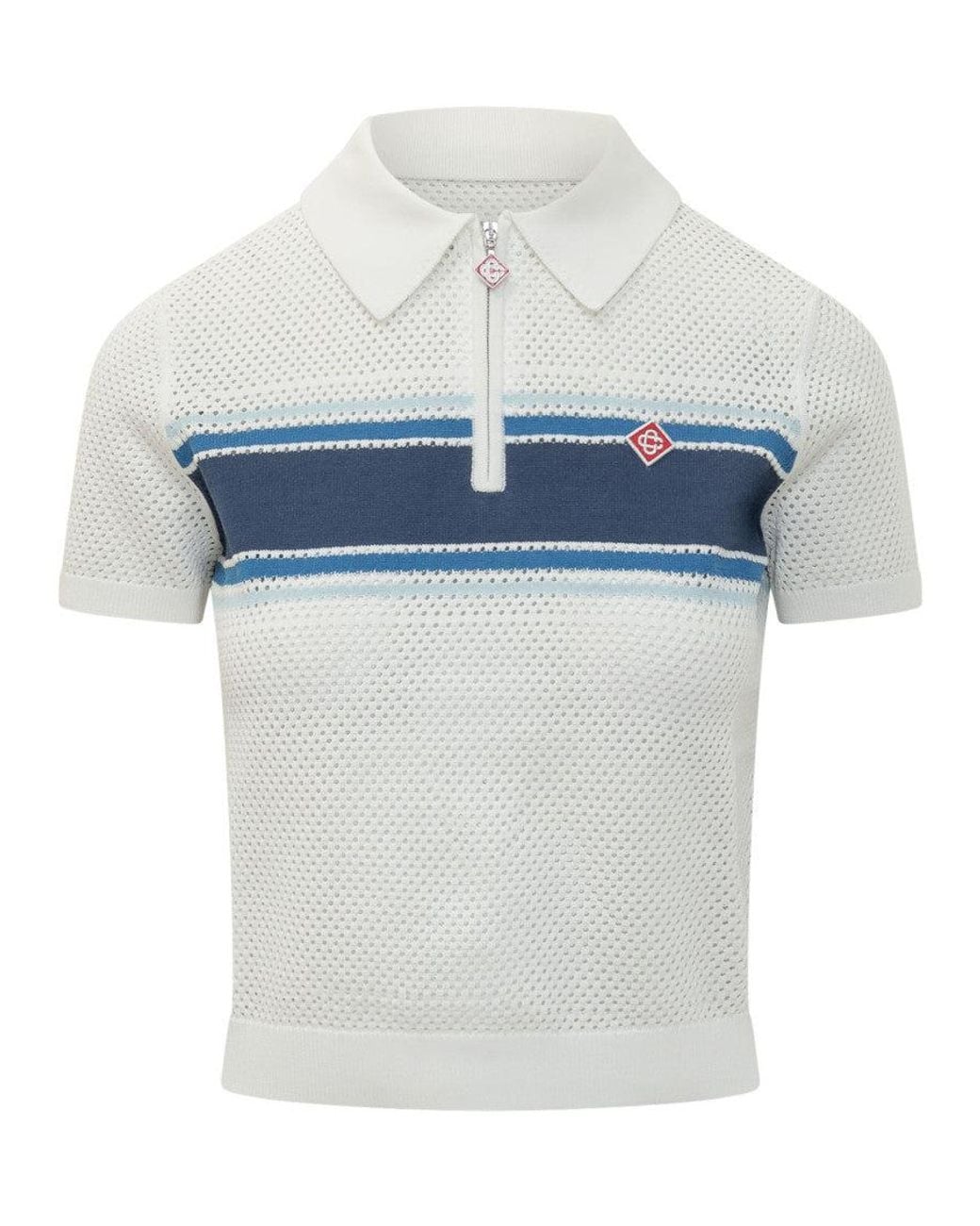 Casablanca Blue Logo Shirt Collar Polo