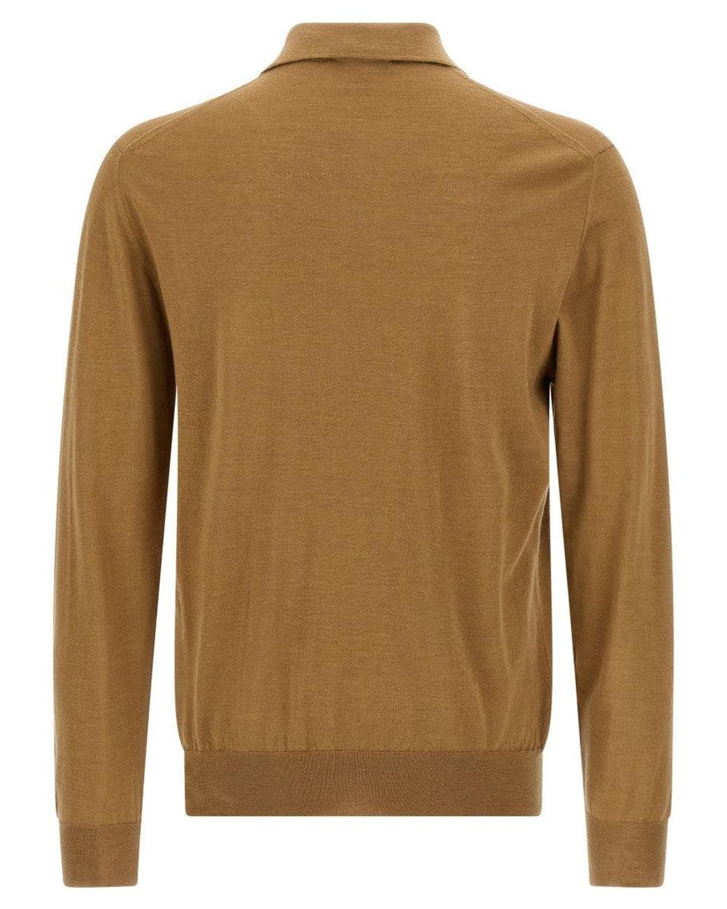 Zanone Brown Solid Polo Shirt for men
