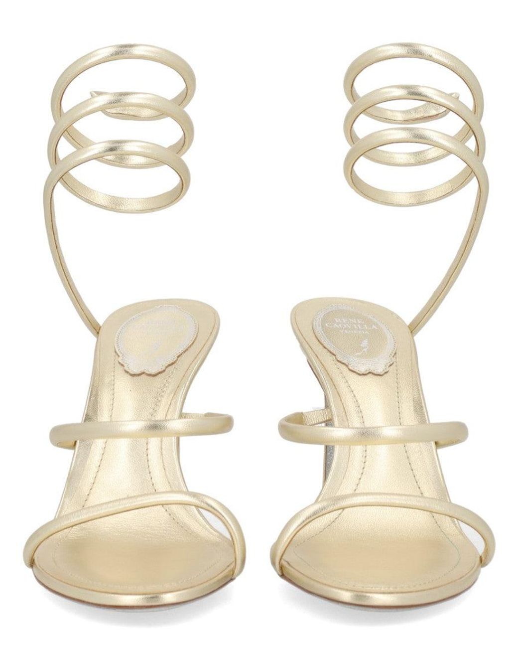 Rene Caovilla Natural Solid Cleo Heels
