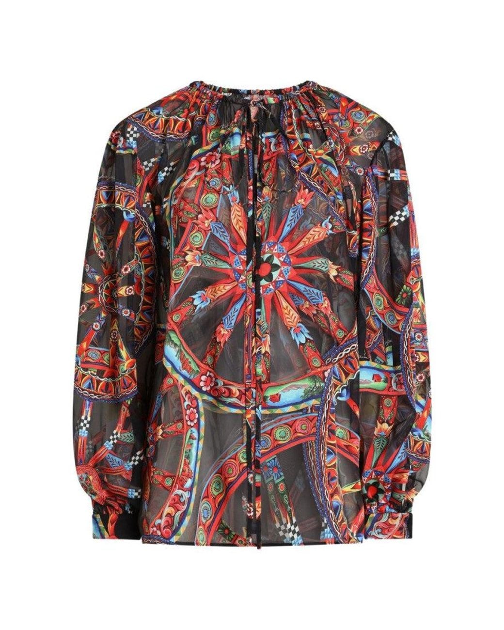 Dolce & Gabbana Red Round Neck Top