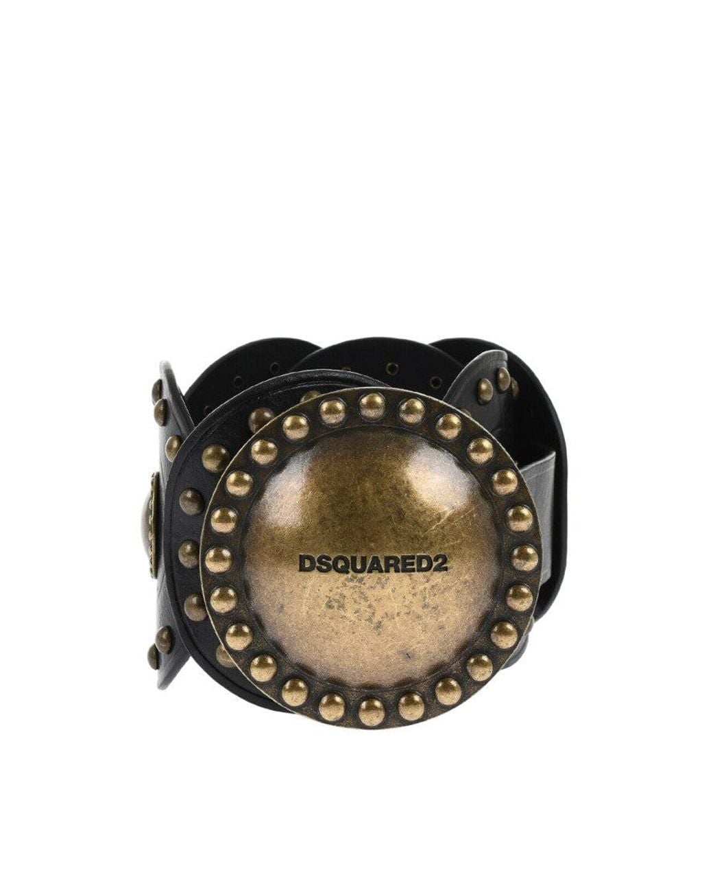 DSquared² Black Oversized Studded Belt