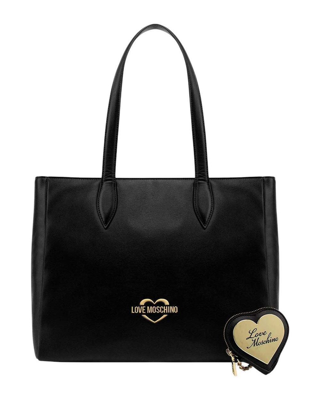 Love Moschino Black Heart Logo Large Tote