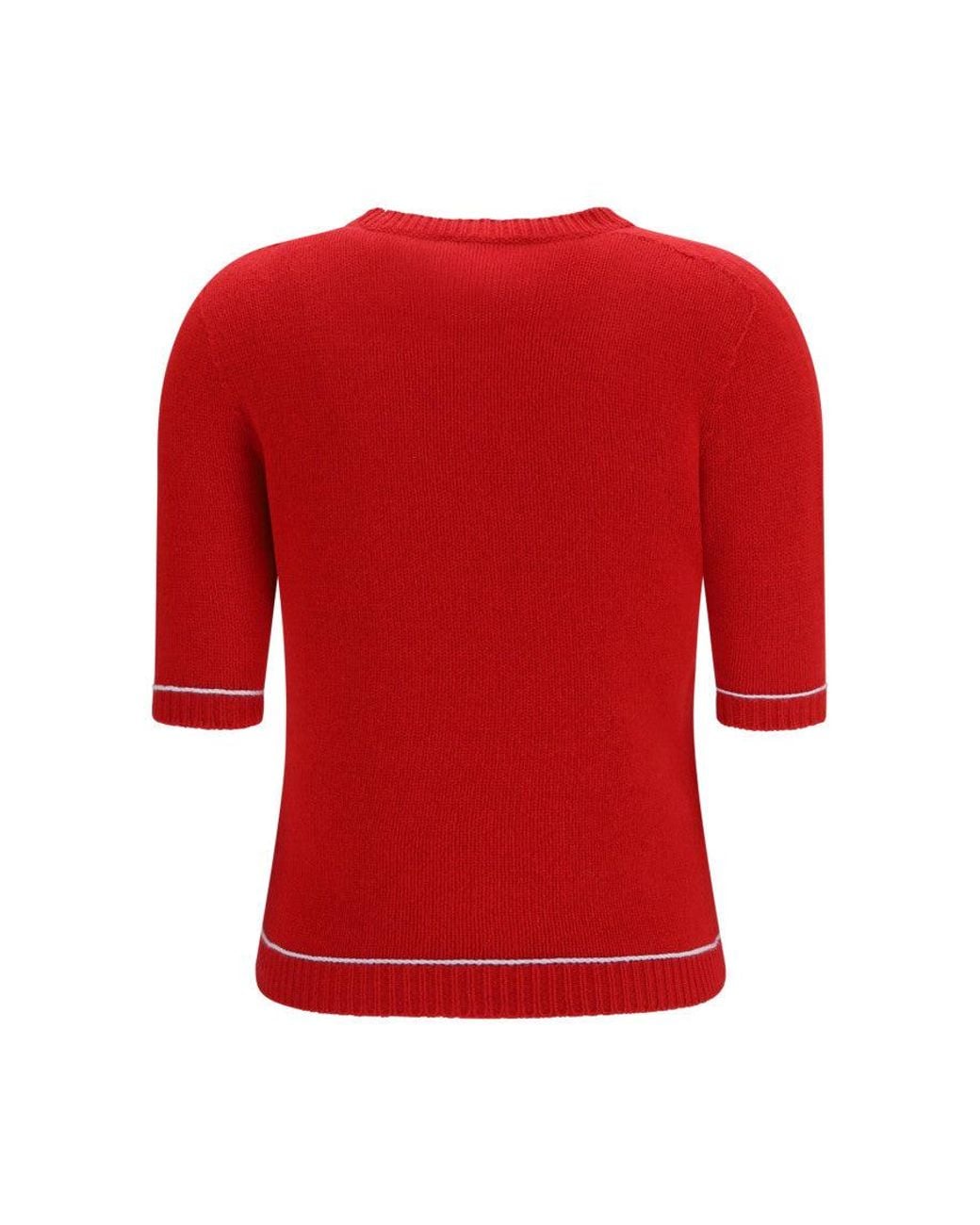 Fabiana Filippi Red Crew Neck Sweater