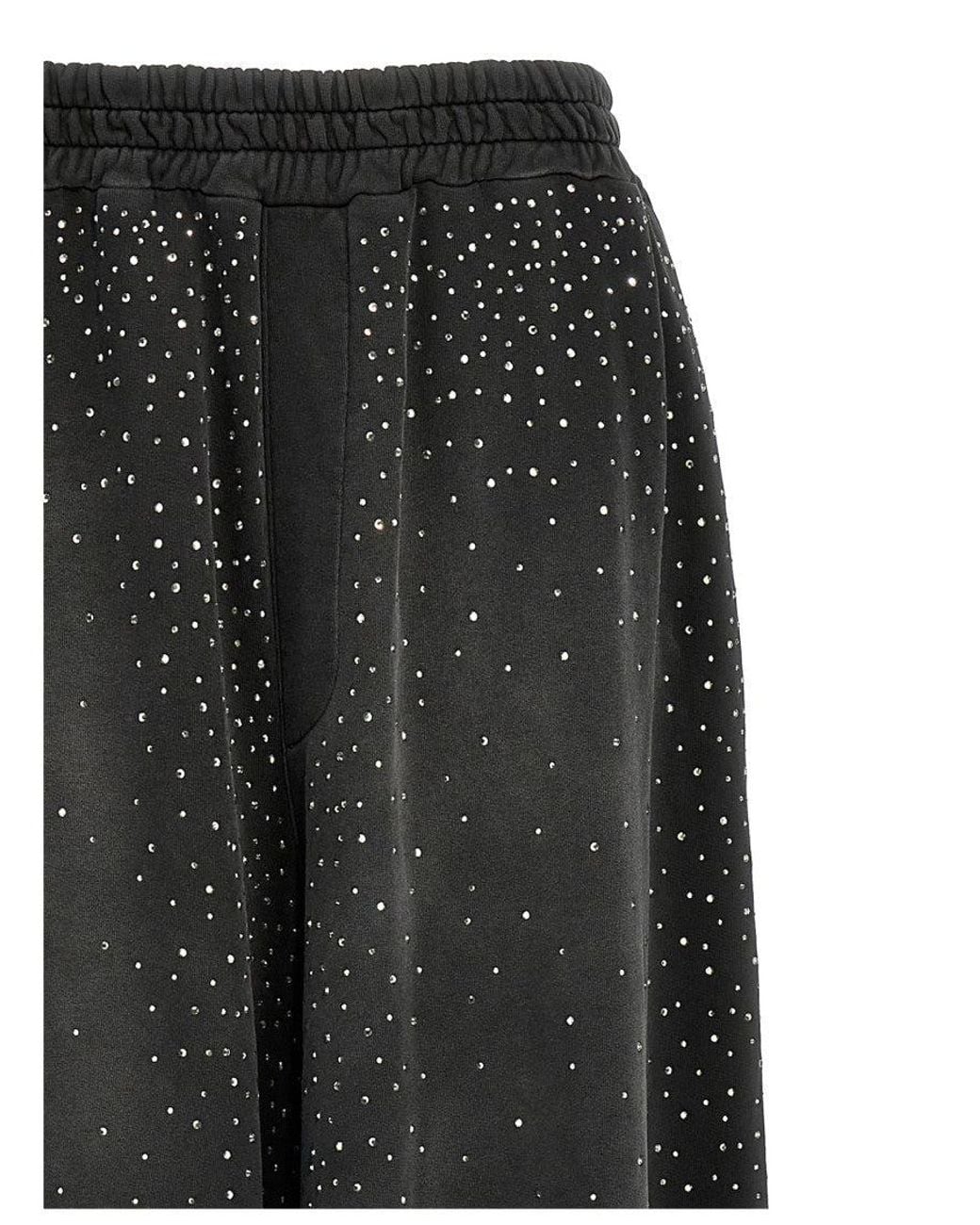 GIUSEPPE DI MORABITO Black Rhinestone Joggers