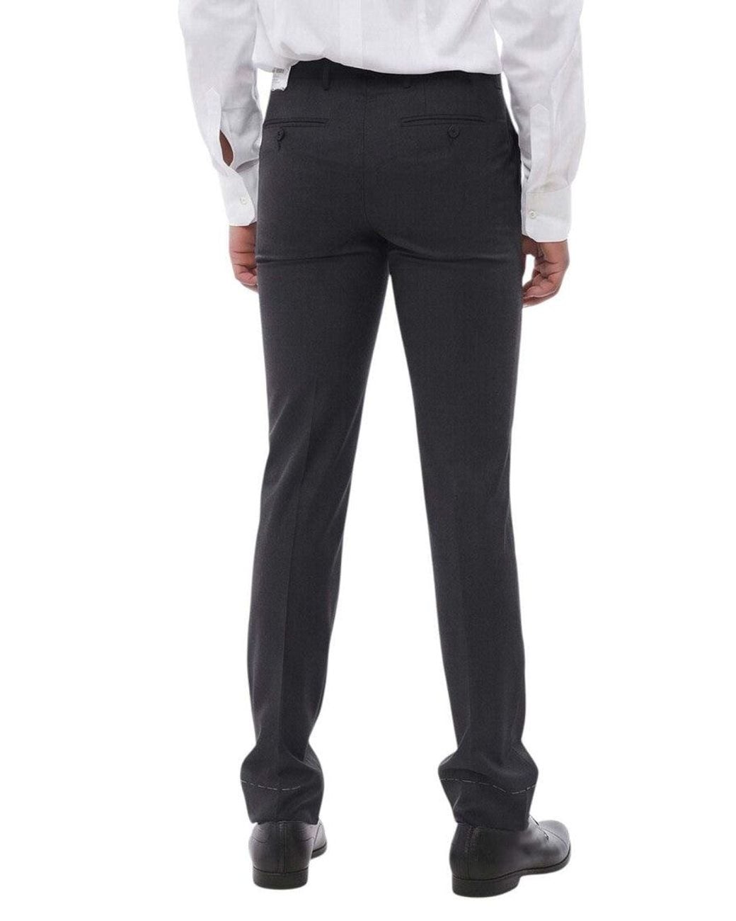 Corneliani Black Charcoal Slim Pants for men