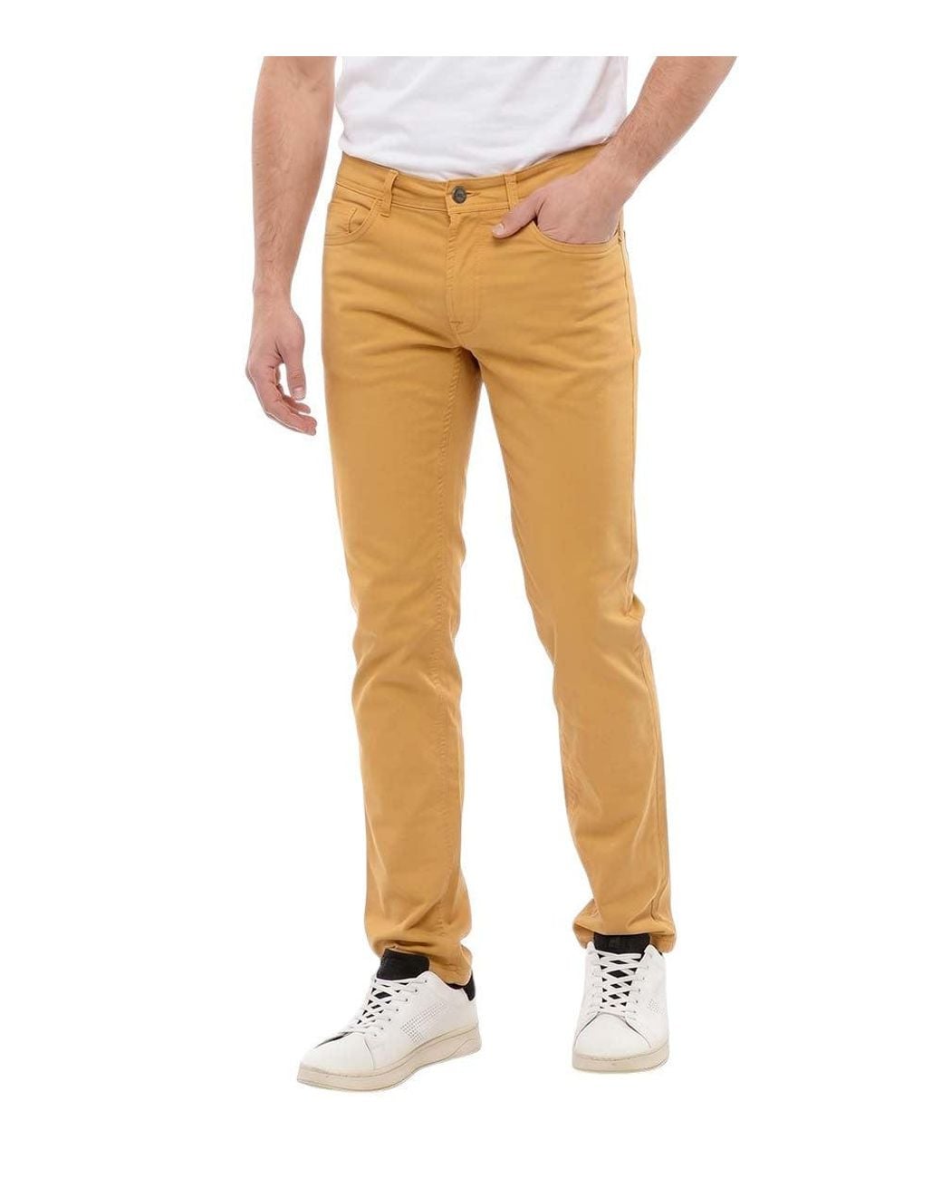 Corneliani Natural Flat Front Pants for men