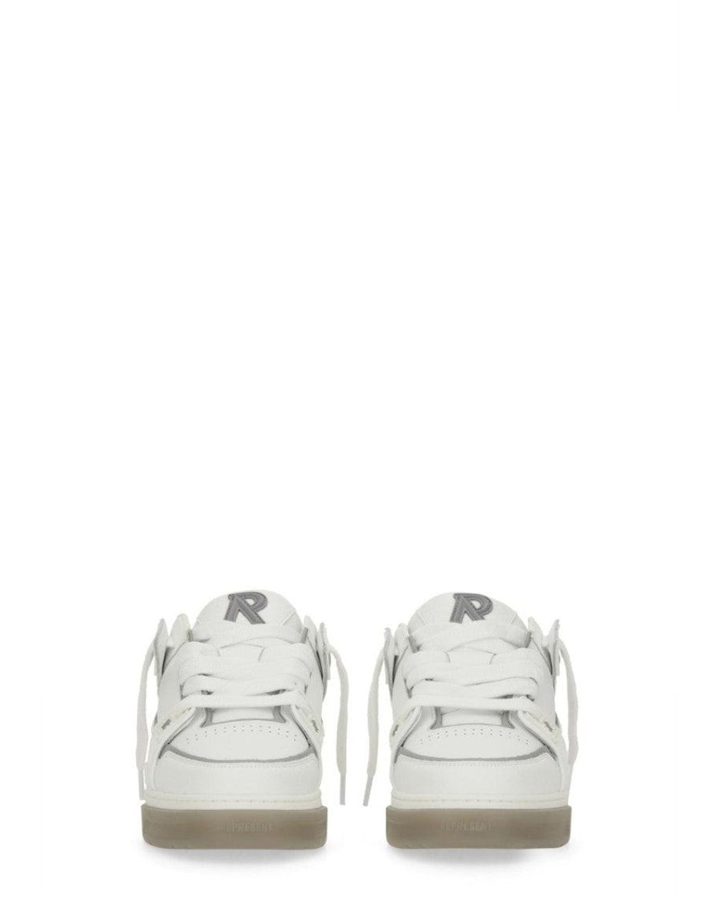 Represent White Solid Studio Sneakers for men