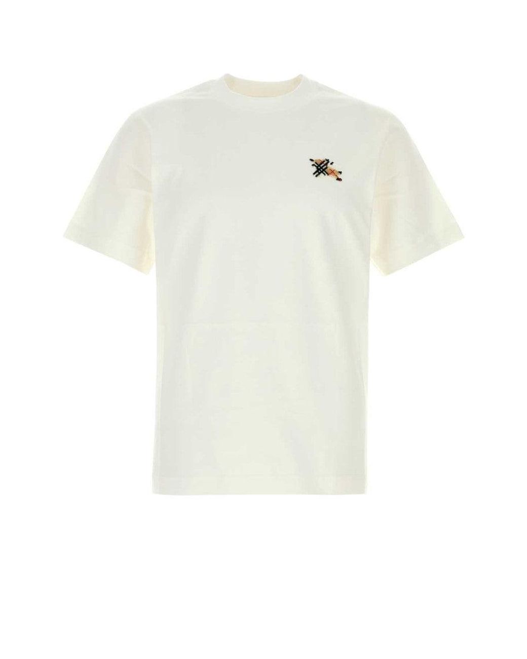 Burberry White Crew Neck T-Shirt for men