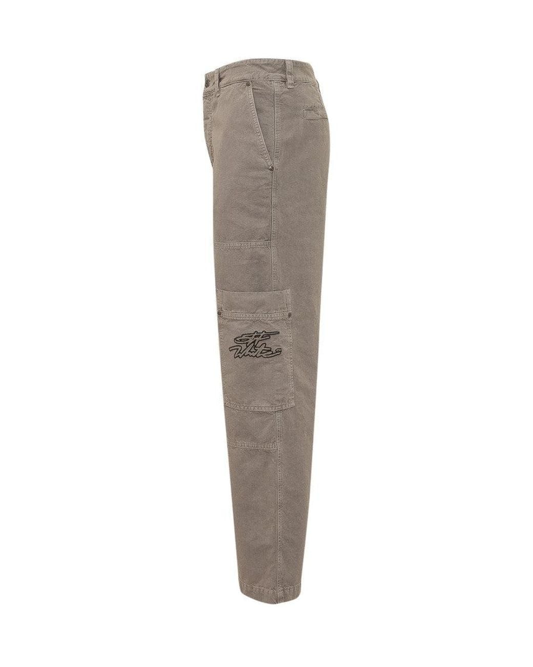 Off-White c/o Virgil Abloh Gray Straight Cargos Pants for men