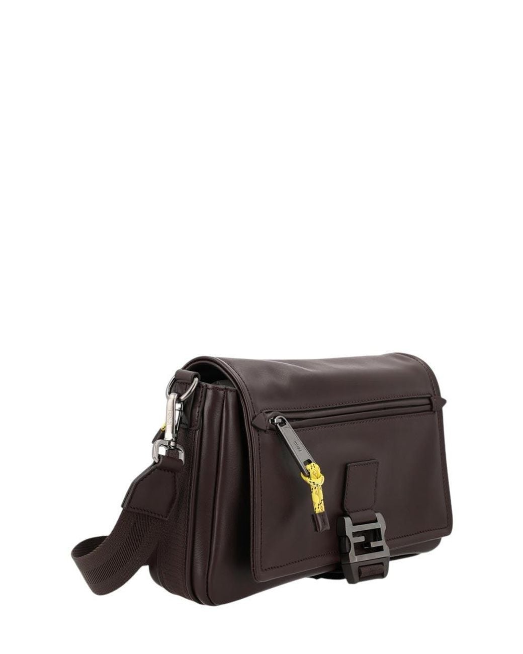 Fendi Brown Flux Medium Messenger Bag for men