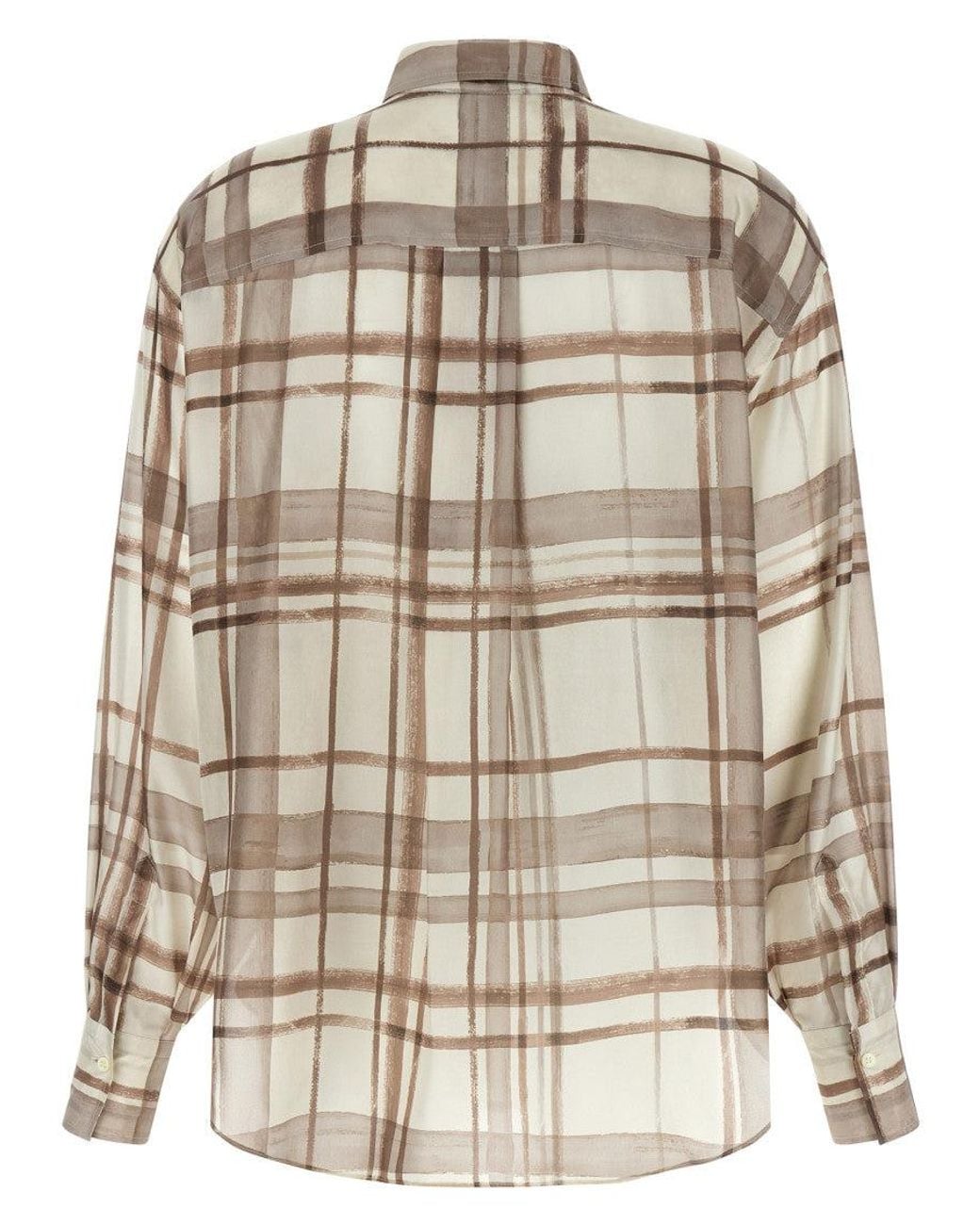 Brunello Cucinelli Natural Regular Checks Shirt