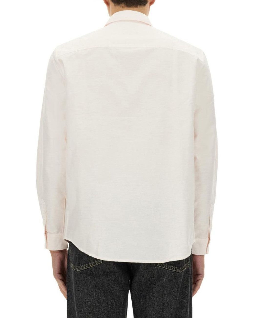 A.P.C. White Regular Solid Shirt for men