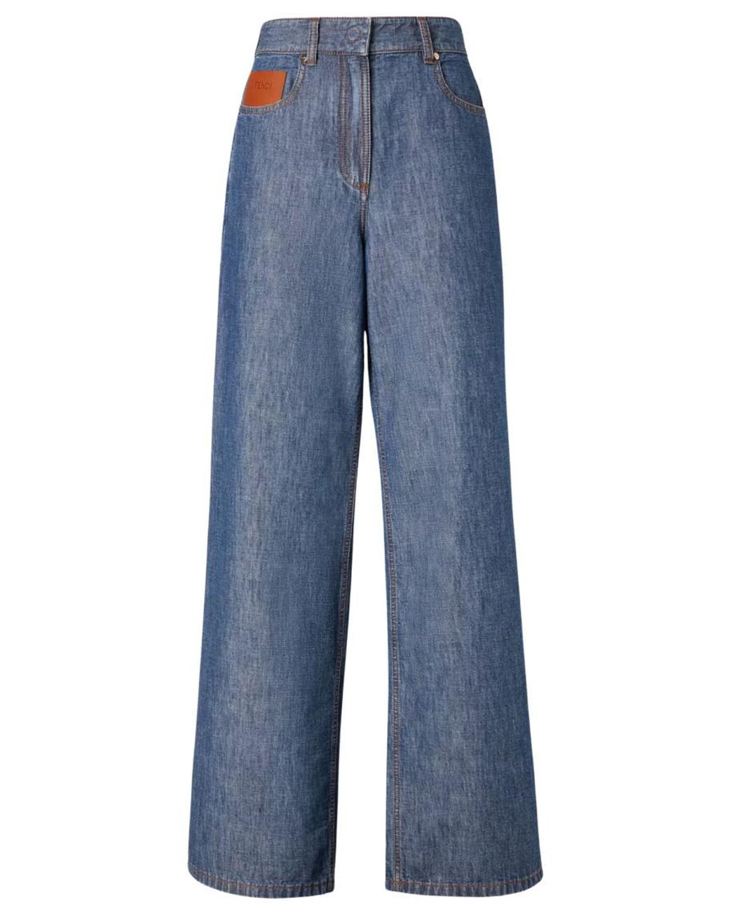 Fendi Blue Flared Flat Front Pants