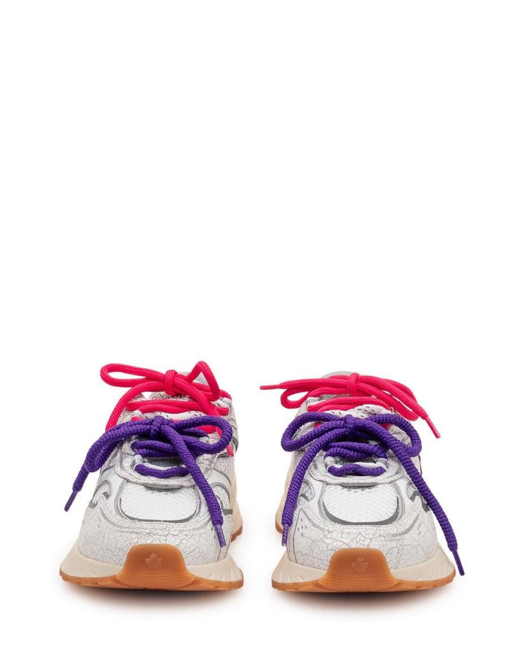 DSquared² White Textured Contemporary Sneakers