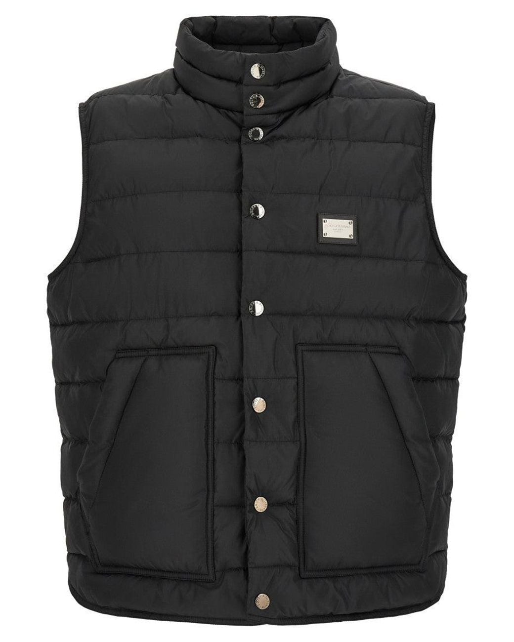 Dolce & Gabbana Black Quilted Logo Jacket for men
