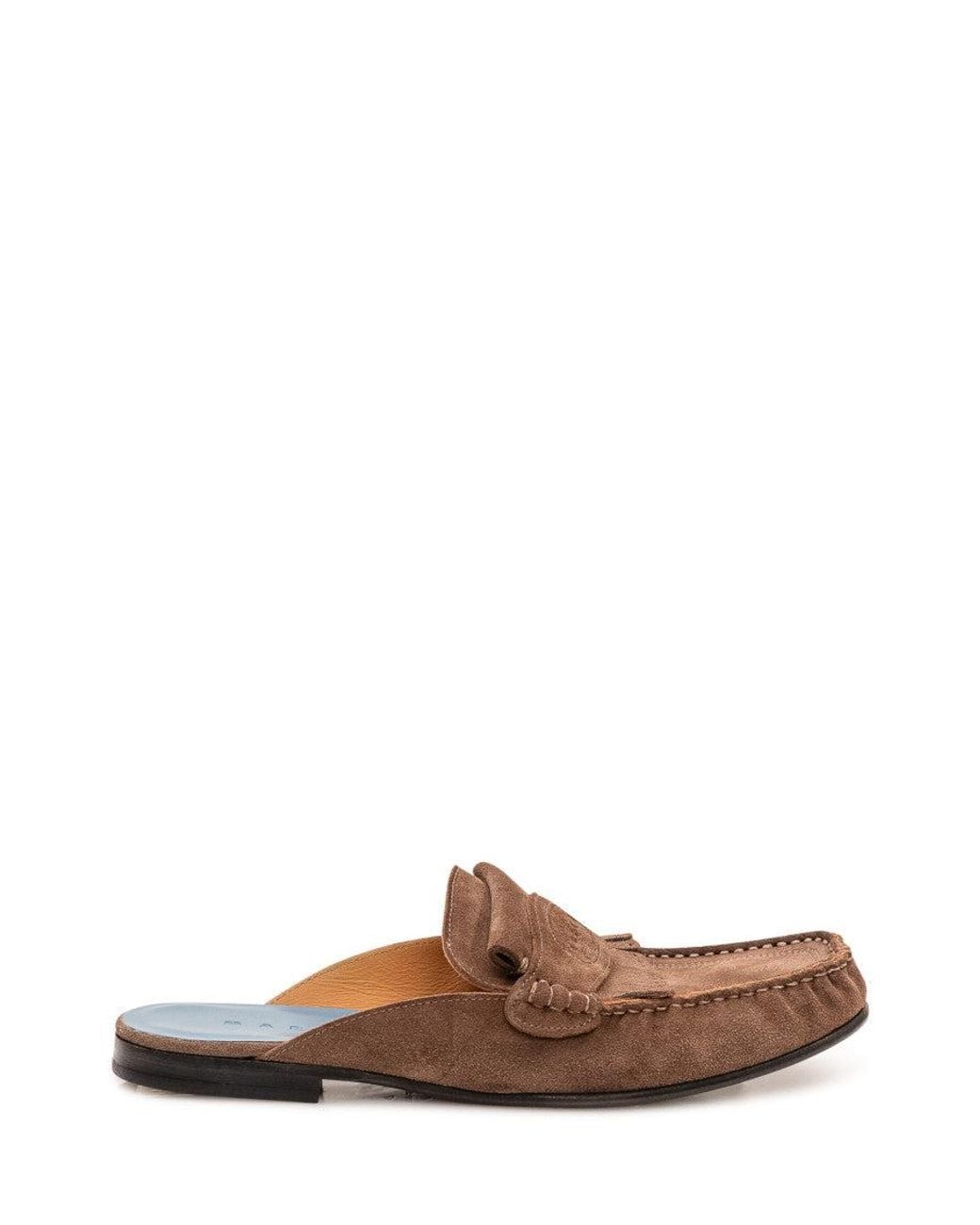 Marni Brown Slip On Mules Loafers for men