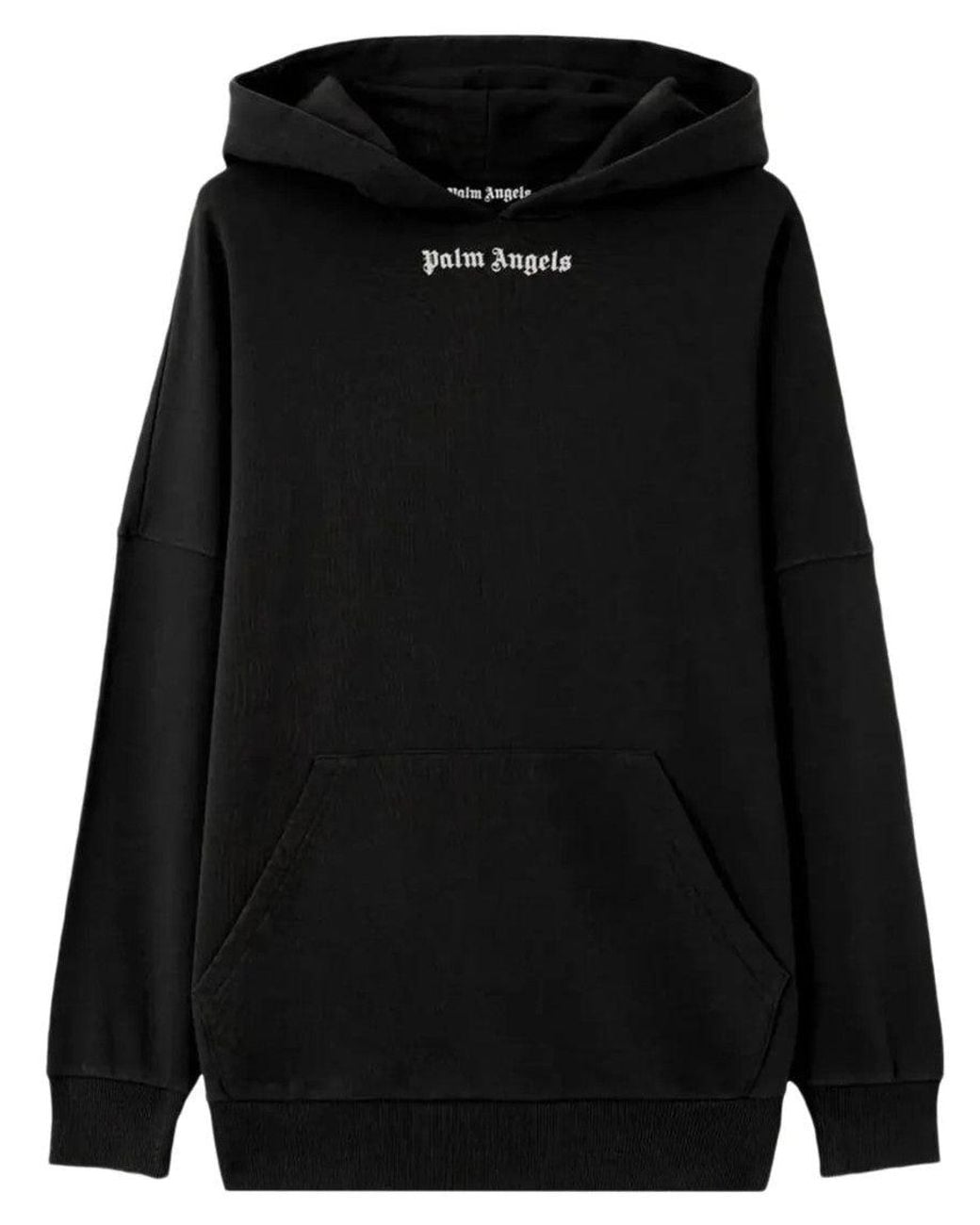 Palm Angels Black Relaxed Logo Hoodie for men