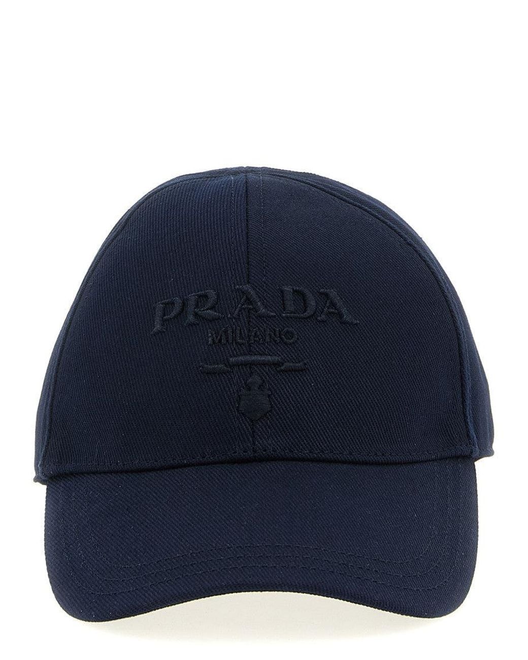 Prada Blue Logo Embroidery Baseball Hat for men