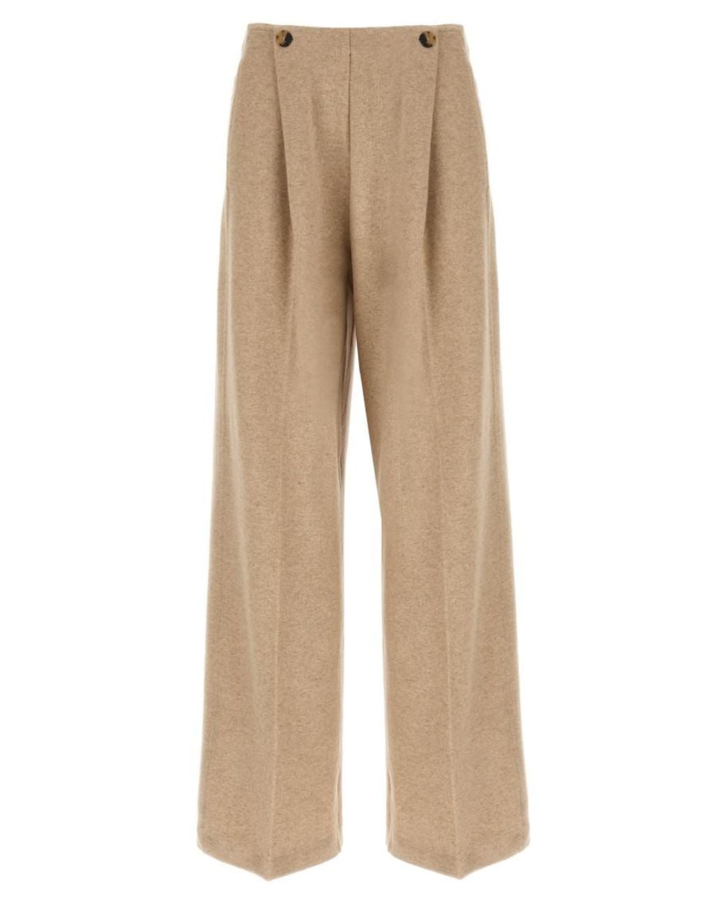 Max Mara Natural Loose Flat Front Pants