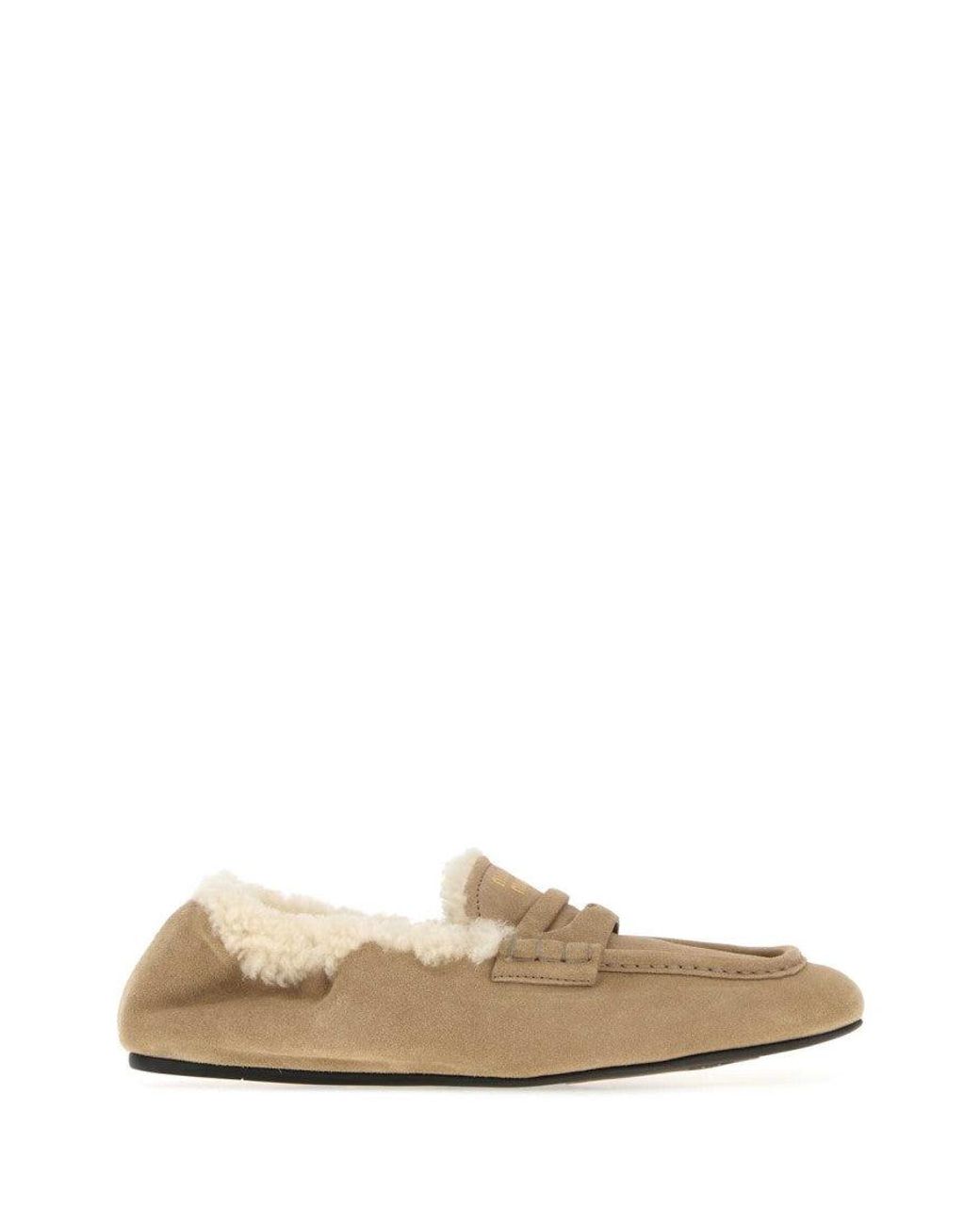 Miu Miu Natural Logo Loafers