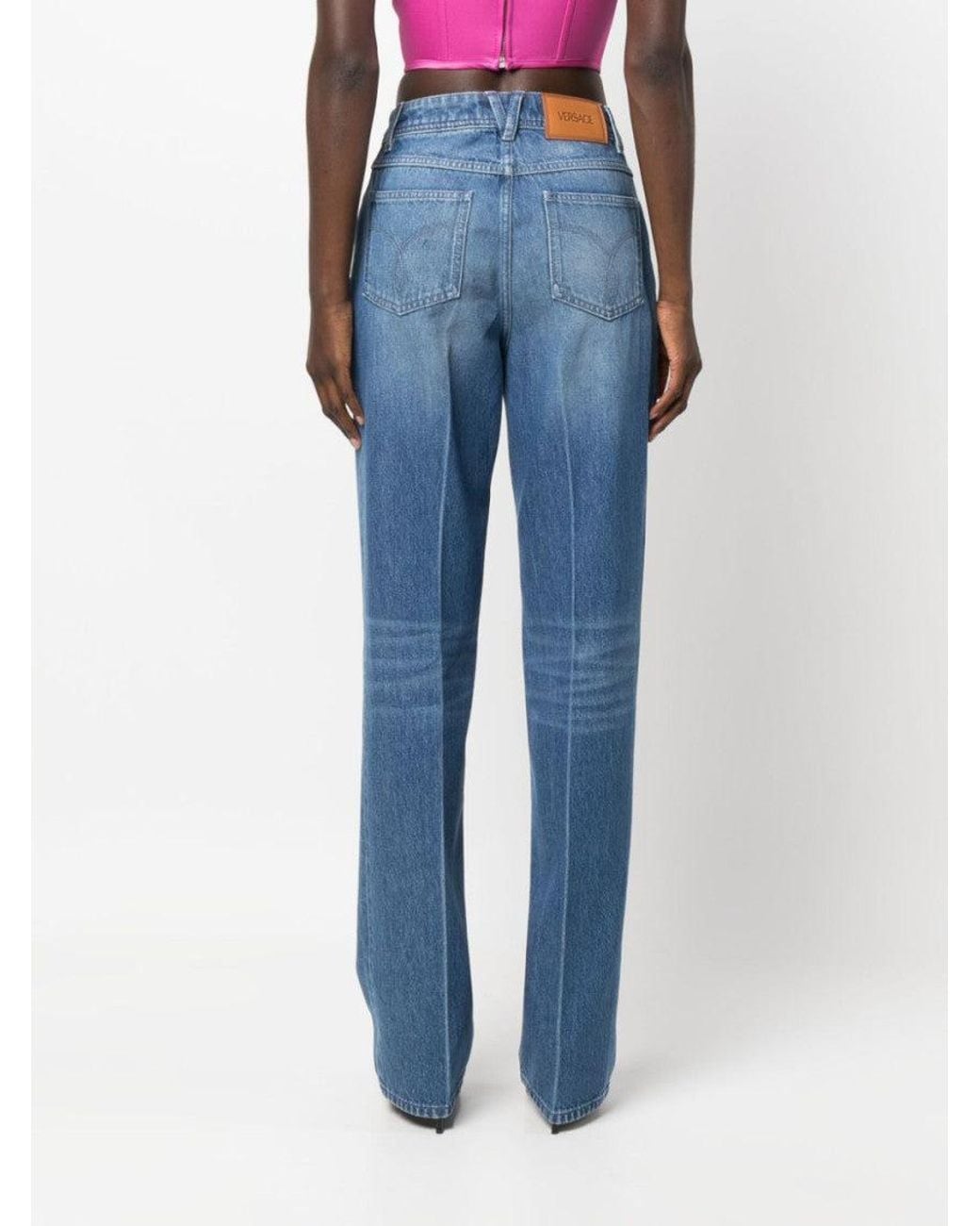 Versace Blue Light Straight Leg Denim Jeans