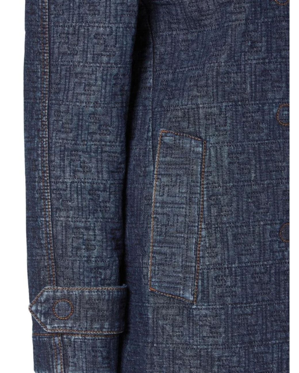 Fendi Blue Elegant Mini Dress With Unique Patterns