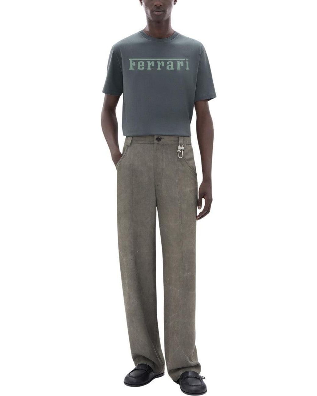 Ferrari Gray Crew Neck T-Shirt for men