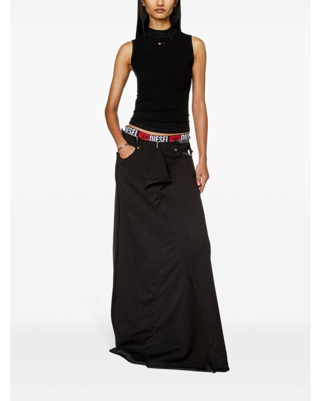 DIESEL Black T-Mokky Embroidered Tank Top