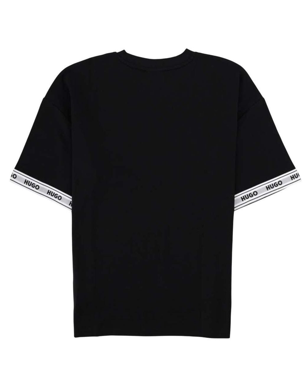 HUGO Black Logo Crew Neck T-Shirt for men