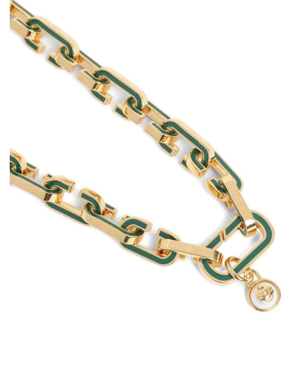 Casablanca Metallic Enamelled Chain Necklace