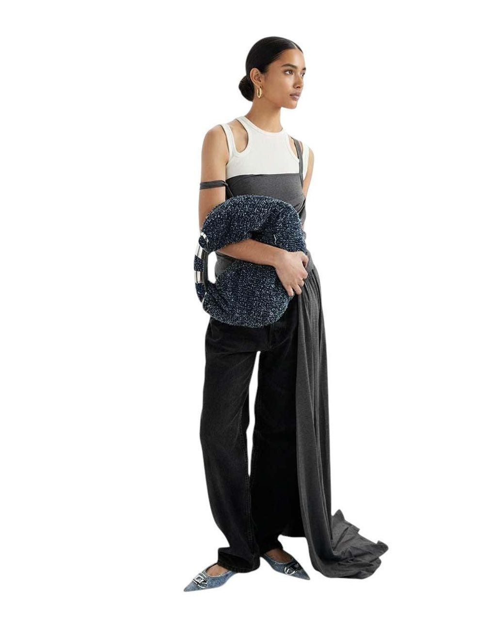 DIESEL Blue Denim Grab-D Small Hobo