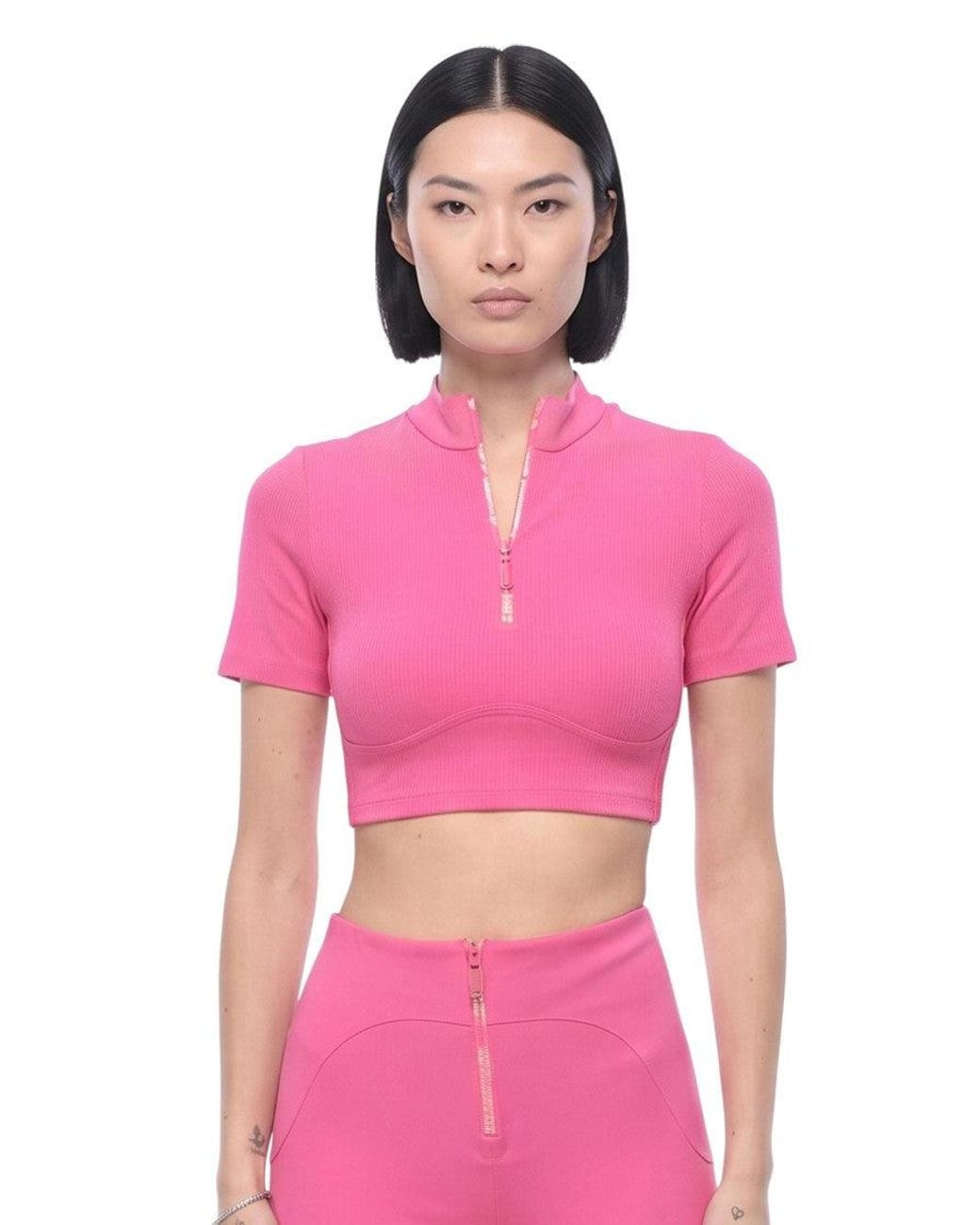 Off-White c/o Virgil Abloh Pink Mock Collar T-Shirt