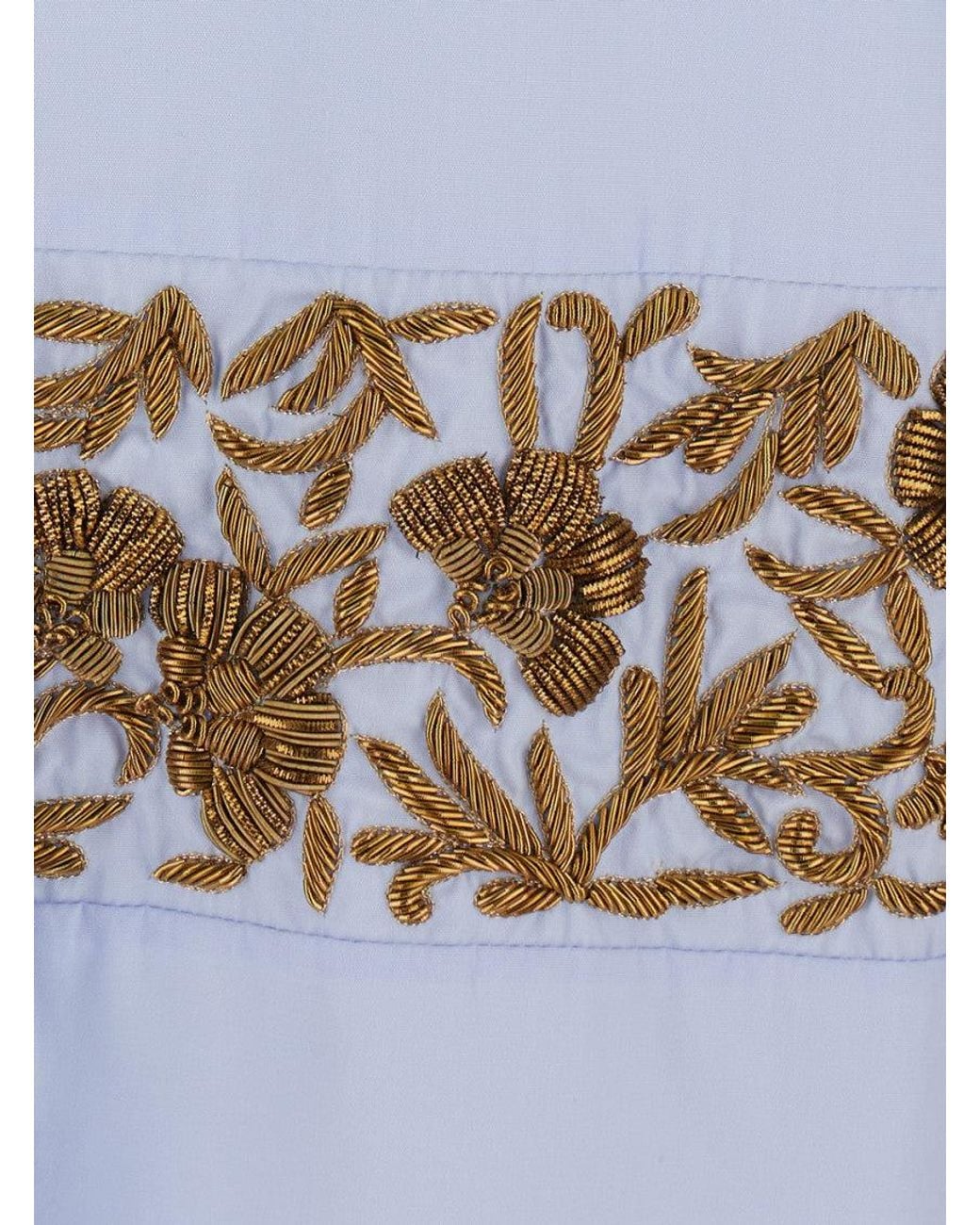 Dries Van Noten Blue Regular Embroidered Shirt