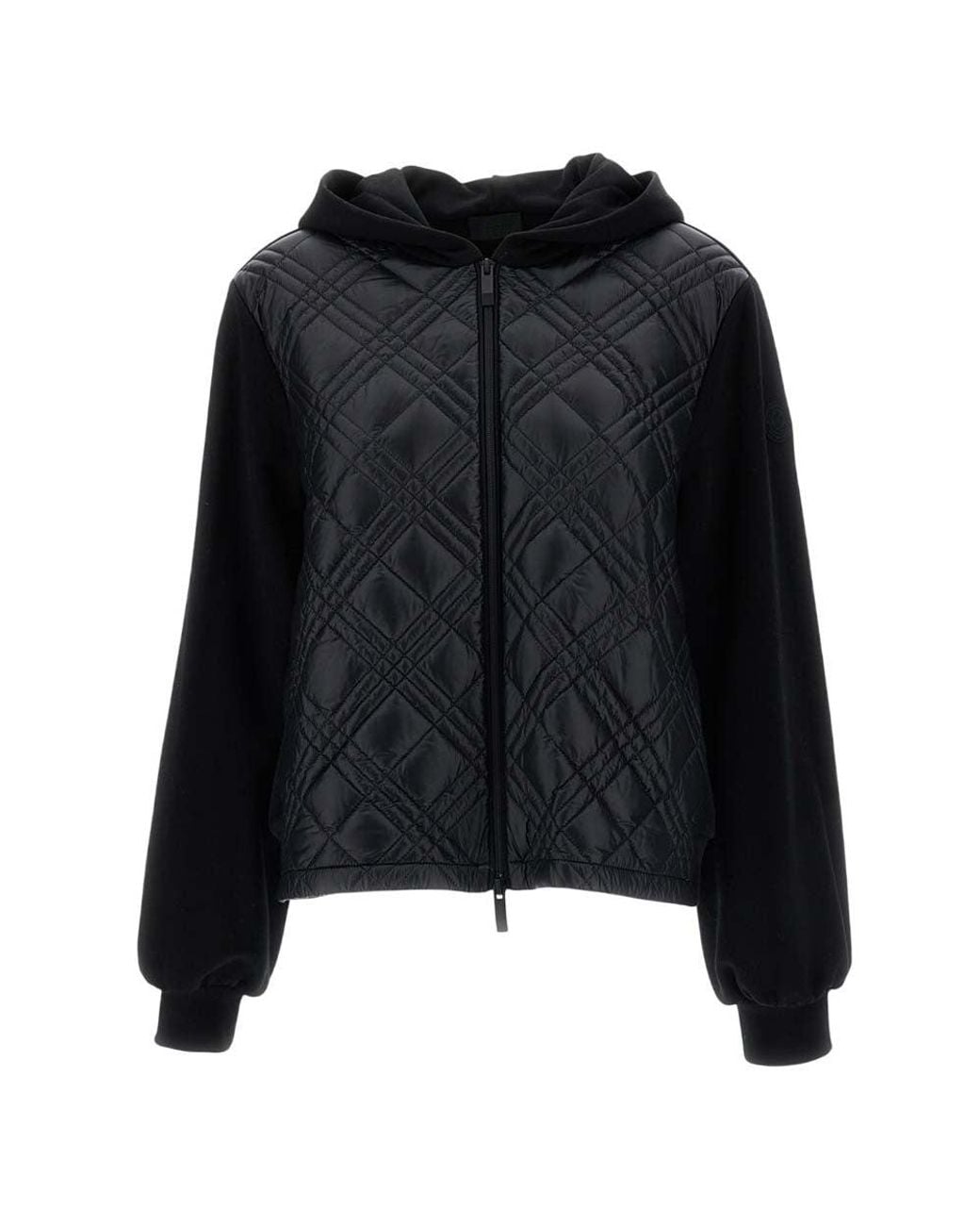Moncler Black Quilted Hood Sweater