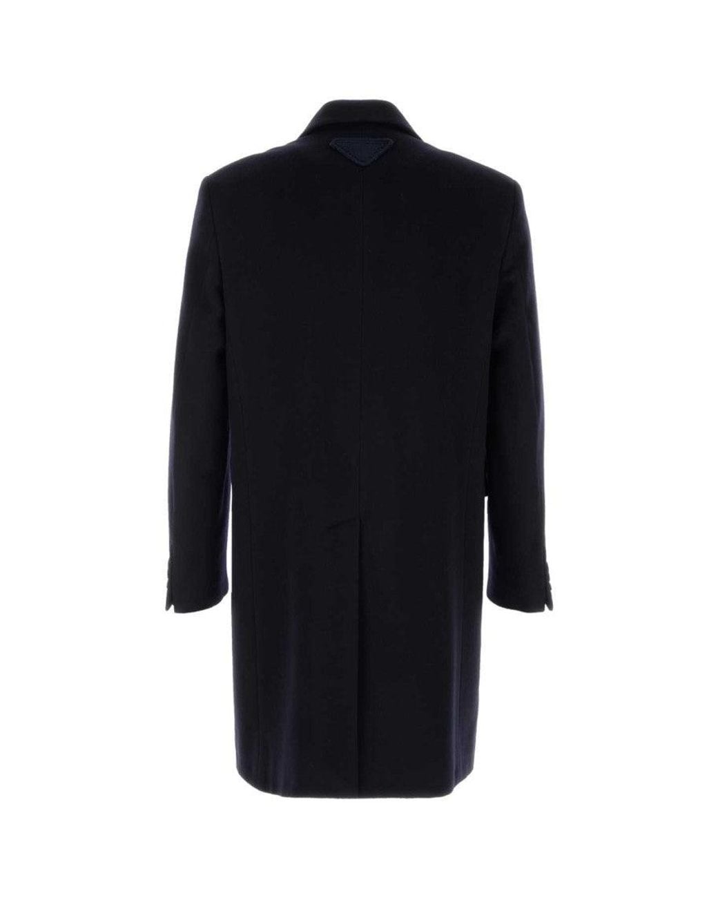 Prada Black Dark Tailored Coat for men