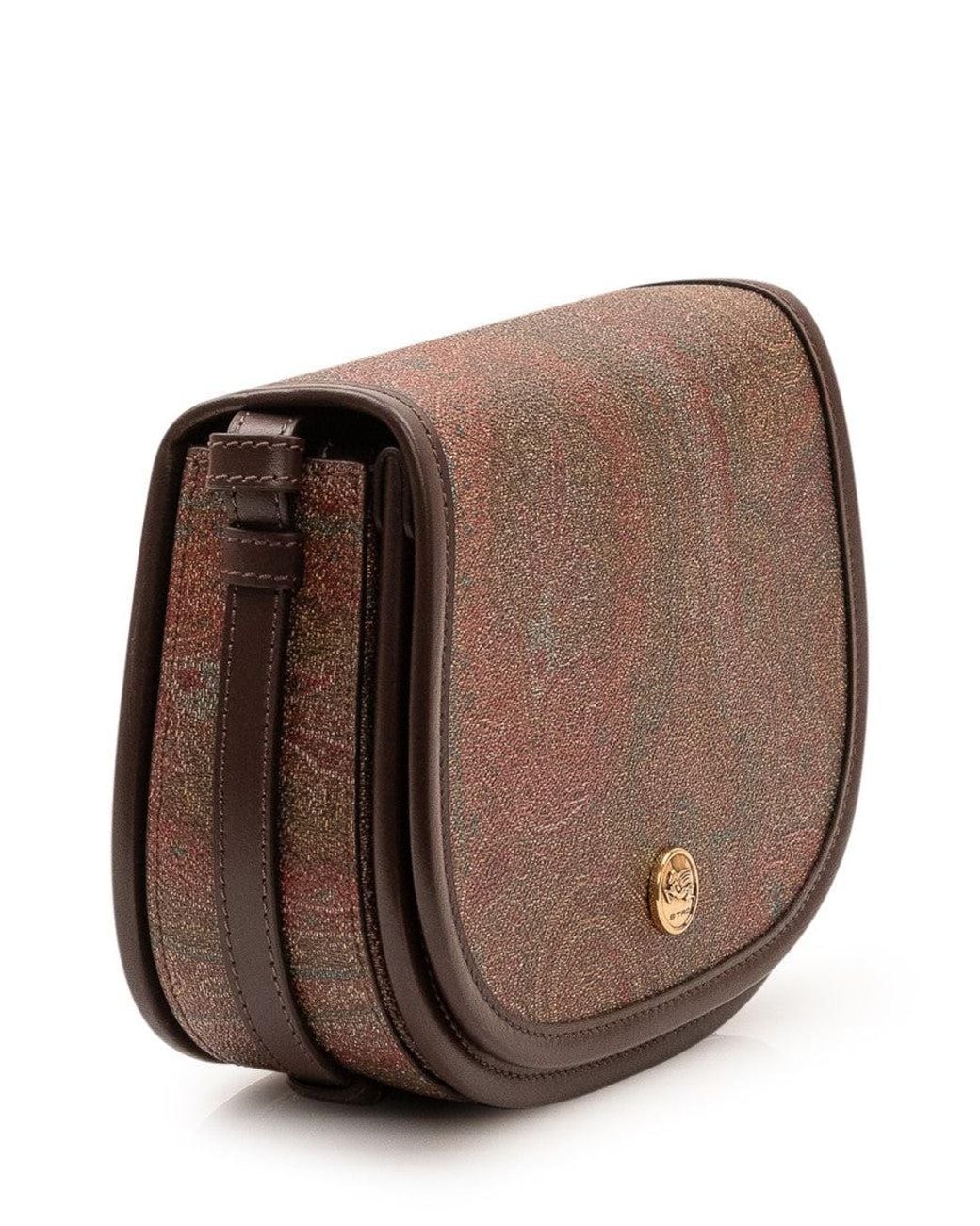 Etro Brown Paisley Print Small Crossbody Bag