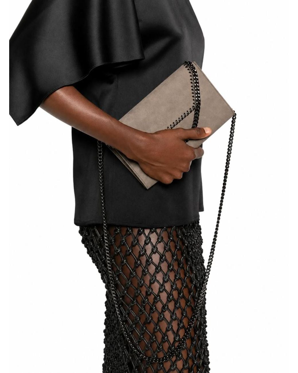Stella McCartney White Taupe Falabella Small Crossbody Bag