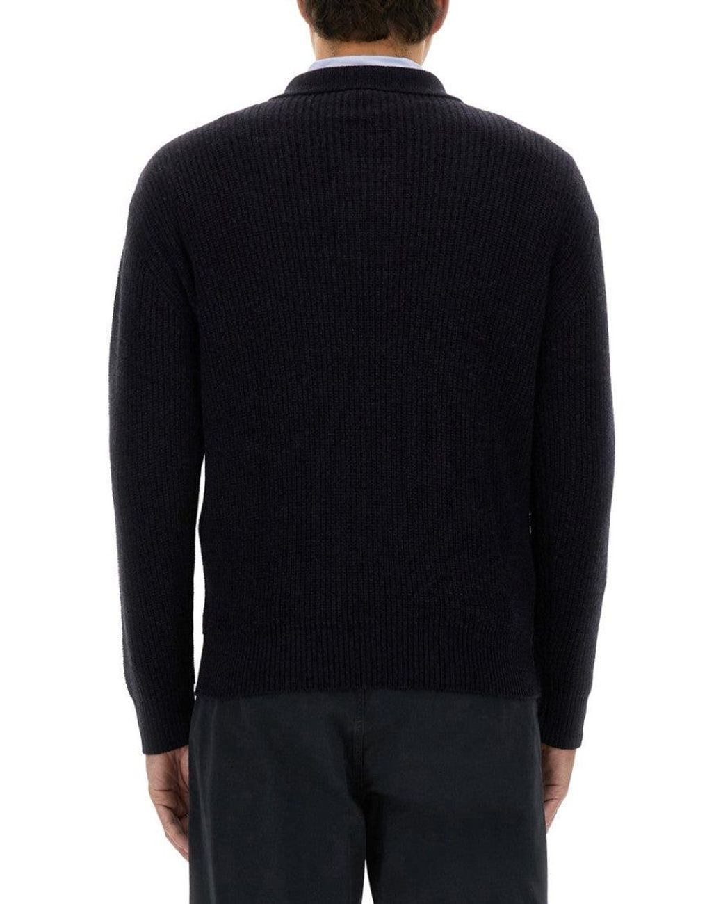 Aspesi Blue Wool Jersey for men