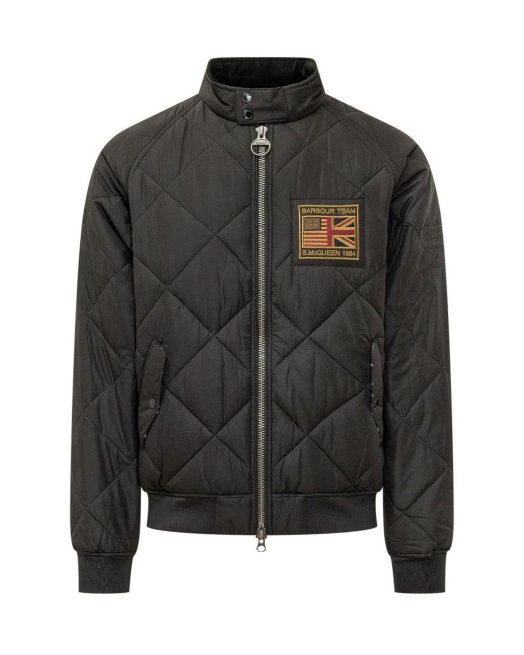 Barbour Black Quilted Logo Jacket for men